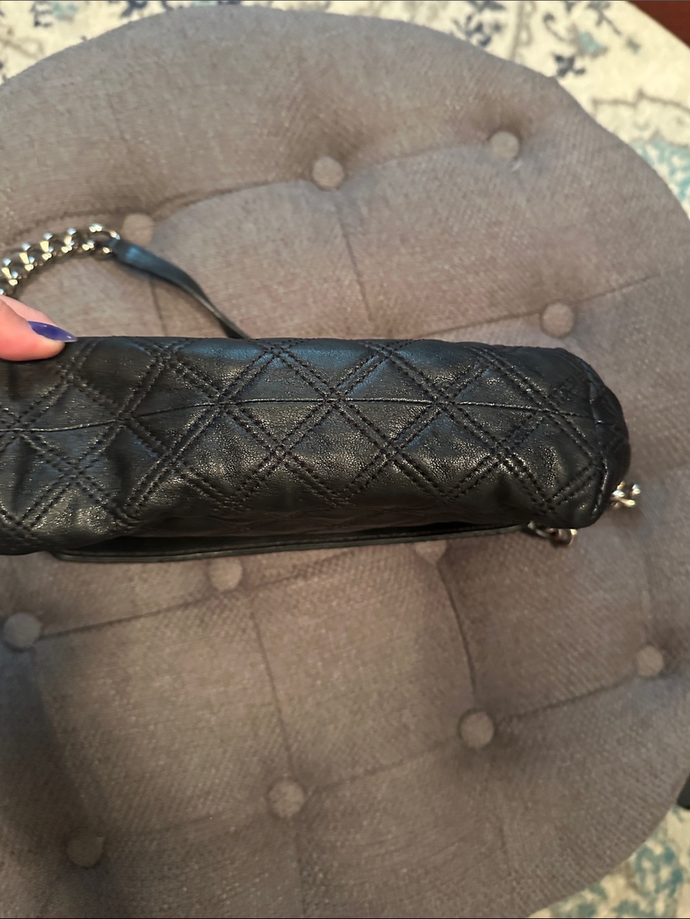 Great condition Marc Jacob’s black soft leather shoulder bag with silver chain - Picture 13 of 15